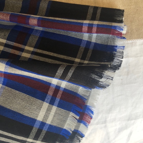 Burberry style black and blue unisex scarf - Picture 3 of 6